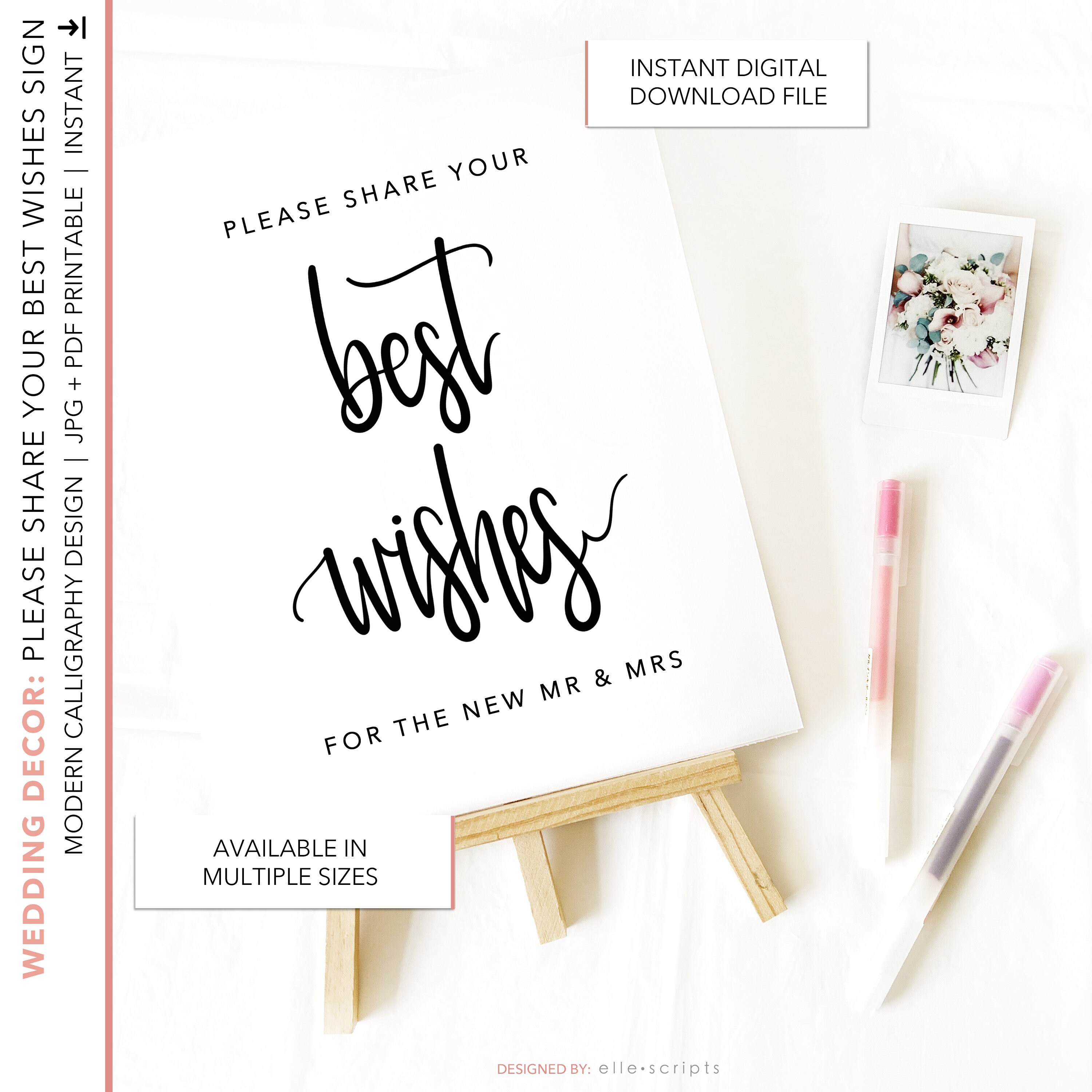 Best Wishes Wedding Sign Printable Template Wedding Decor | Etsy