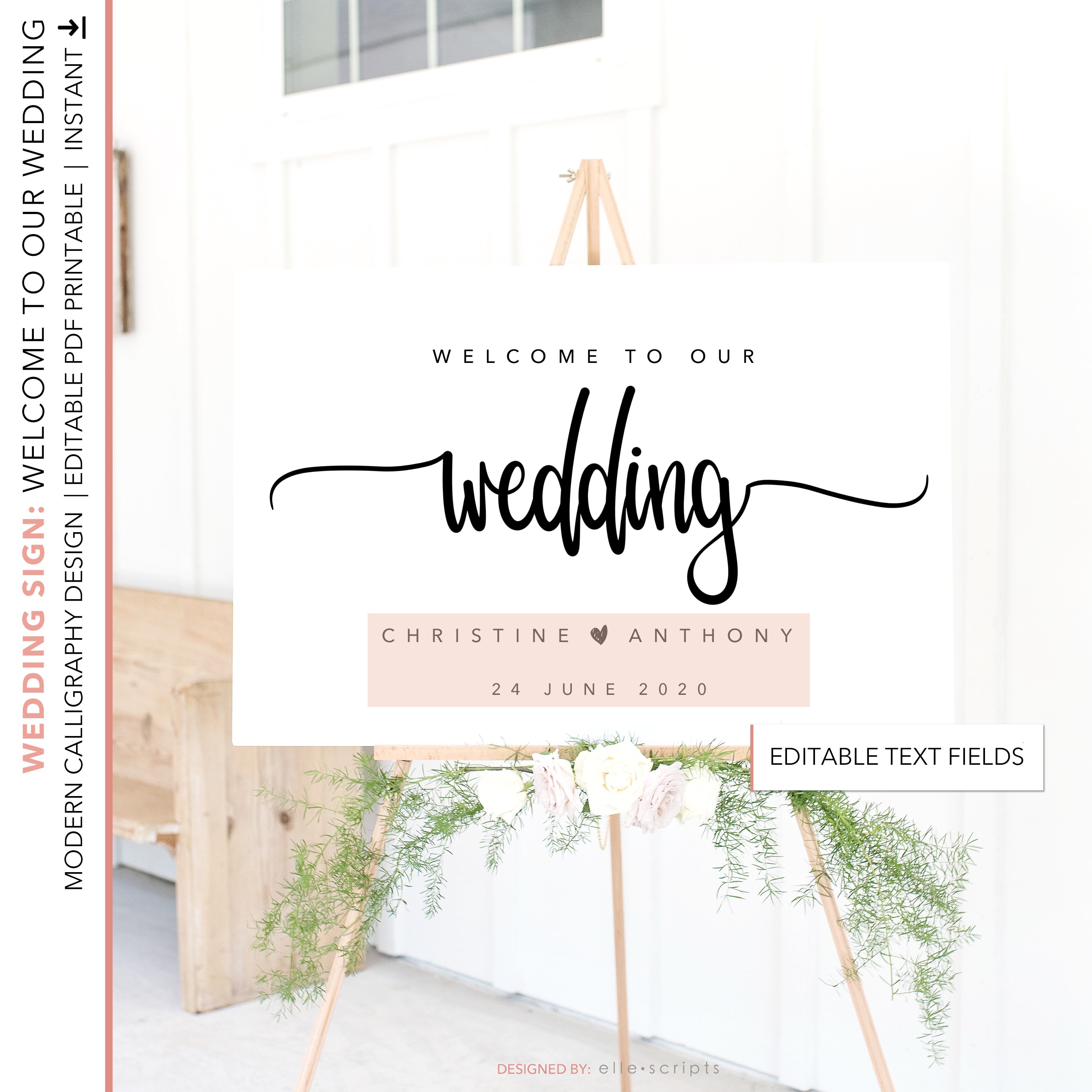 Wedding Welcome Sign Printable Template, Editable PDF Digital Download ...
