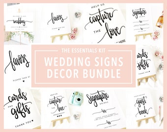 Wedding Signs Bundle Printable Template, Wedding Decor Signs Bundle, Wedding Sign Template, Wedding Signs Printable, PDF Instant Download,