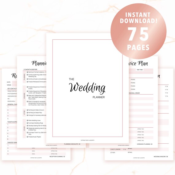 Wedding Planner Printable PDF Instant Download Wedding | Etsy