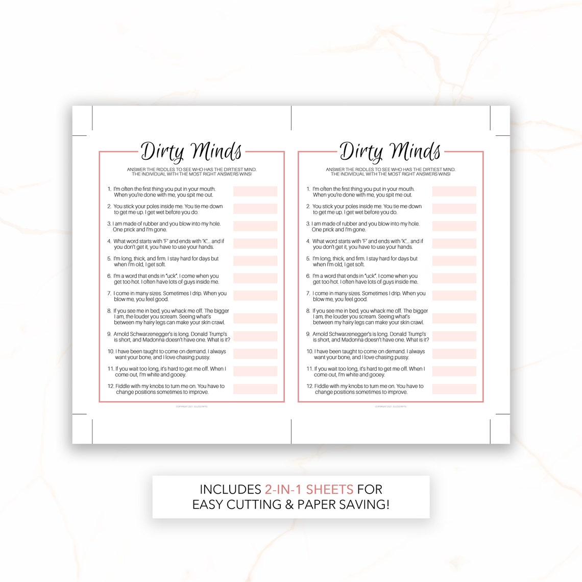 Naughty Bachelorette Party Game Printable Naughty Bridal Etsy Australia