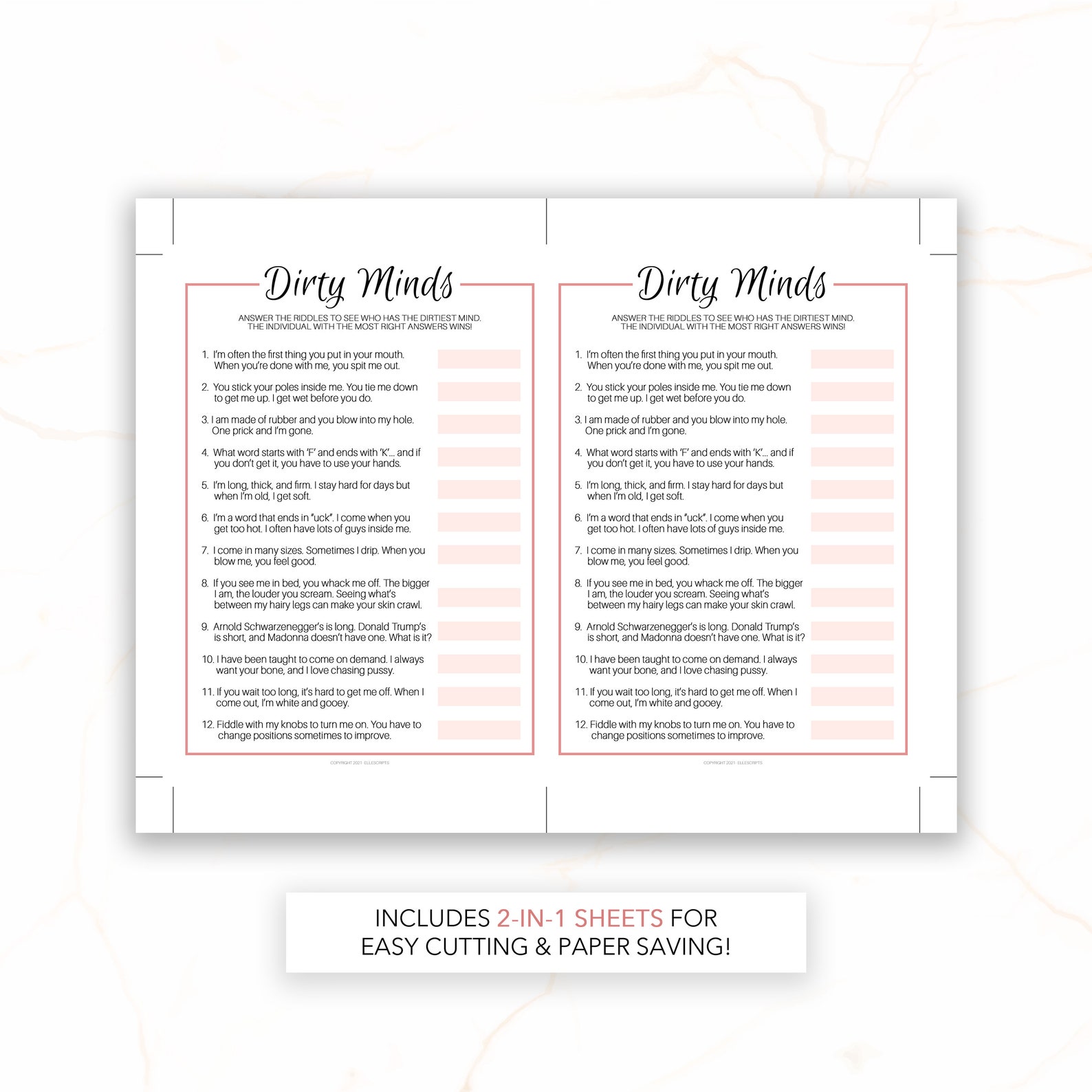 Naughty Bachelorette Party Game Printable Naughty Bridal - Etsy Australia