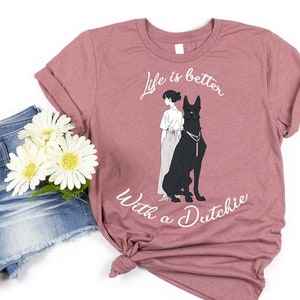 La vida es mejor con una camiseta de Dutchie, camiseta de pastor holandés, camiseta de Malinois, KNPV, Bitework, perro de servicio, pastor alemán