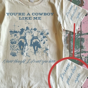 Cowboy Like Me Shirt Graphic Tee Western Cowgirl T-Shirt Coastal Cowgirl Summer Folklore Evermore Era Sleeve Print