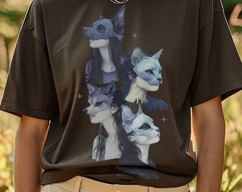 Therian Mask Therian Gear Werewolf Shirt Sparkledog Wolf Shirt Mystical Shirt Fox Mask Wolf Mask Therian Cat Mask Masquerade
