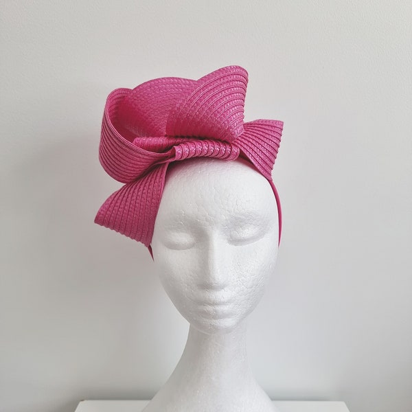Miss Samantha. Womens braided loop headband fascinator in Hot Pink, Lavender, Orange, Taupe