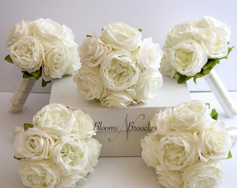 Ivory Wedding Bouquet, Wedding Flowers, Bridesmaid Bouquets, Corsage, bridal Flower Package