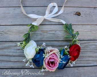 Flower Crown,  Flower Girl Flower Crown, Bridesmaids Flower Crown, Floral Headband, Head Piece for Flower Girl, Bridesmaids