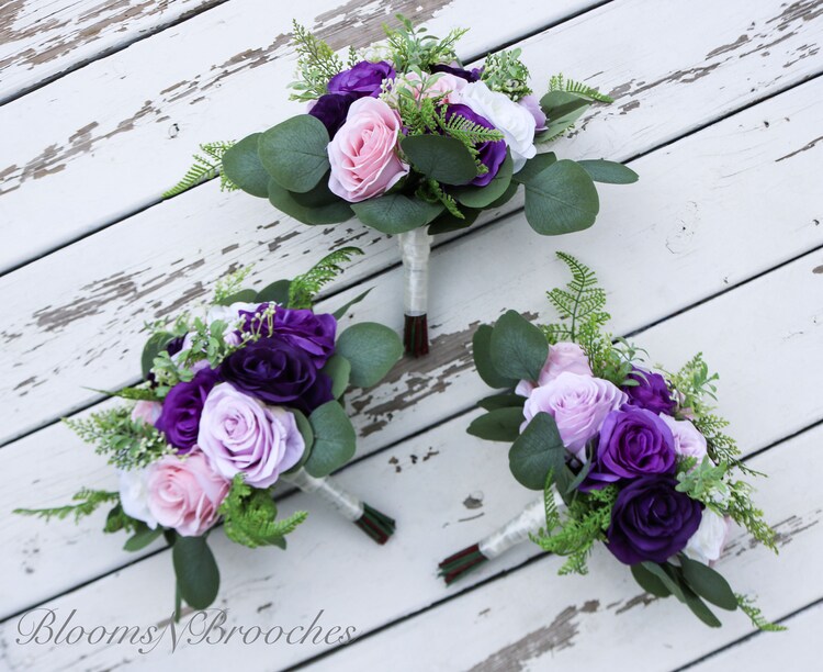 Outlet sale cheap Purple Bouquets, Bridesmaids Bouquets