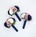 Wedding Bouquets, Navy, Dusty Rose and Ivory Wedding Bouquet, Wedding Flowers, Bridesmaid Bouquets, Corsage, bridal Flower Package 