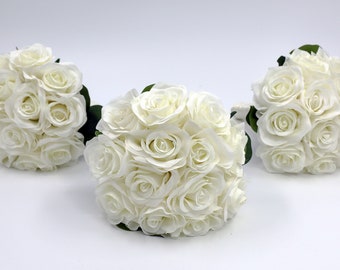Rose Wedding Bouquets Flowers, Small bridesmaids Bouquets, Artificial Wedding Flowers, Bridal Bouquet, Artificial  Wedding bouquet Bride