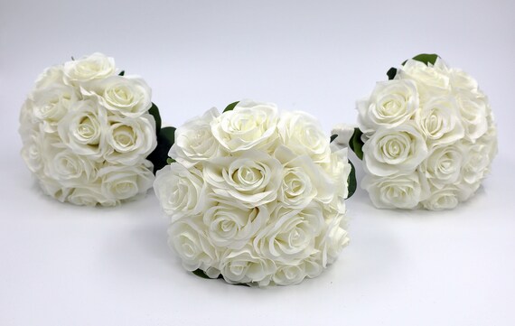 Artificial Brides Bouquets - Ivory Rose & Gypsophila Bridesmaid Bouquet