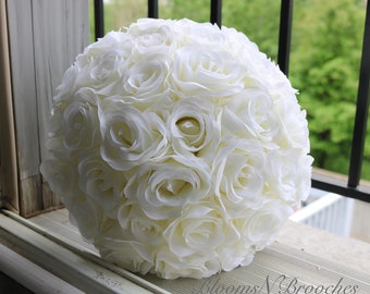 Ivory Bridal bouquet, Wedding Bouquet, Rose Bouquet, Custom wedding Florals, Boutonnieres