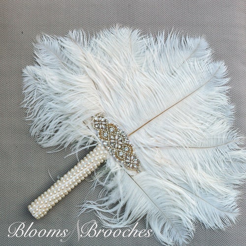 Feather Bouquet Fan Bouquet Ostrich Feather Wedding Bouquet - Etsy