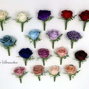 Rose Boutonniere, Boutonniere for wedding, buttonhole, boutonniere for men, Groom & Groomsmen Flower, Homecoming prom Boutonniere , silk