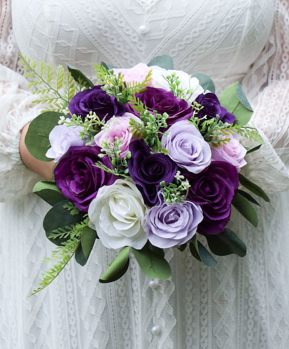 Purple wedding 2024 bouquets for bridesmaids