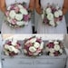 Wedding bouquet, Dusty Rose, mauve  and  Ivory Bridesmaids bouquet, Wedding Flowers, custom bouquet, Corsage, bridal Flower Package 