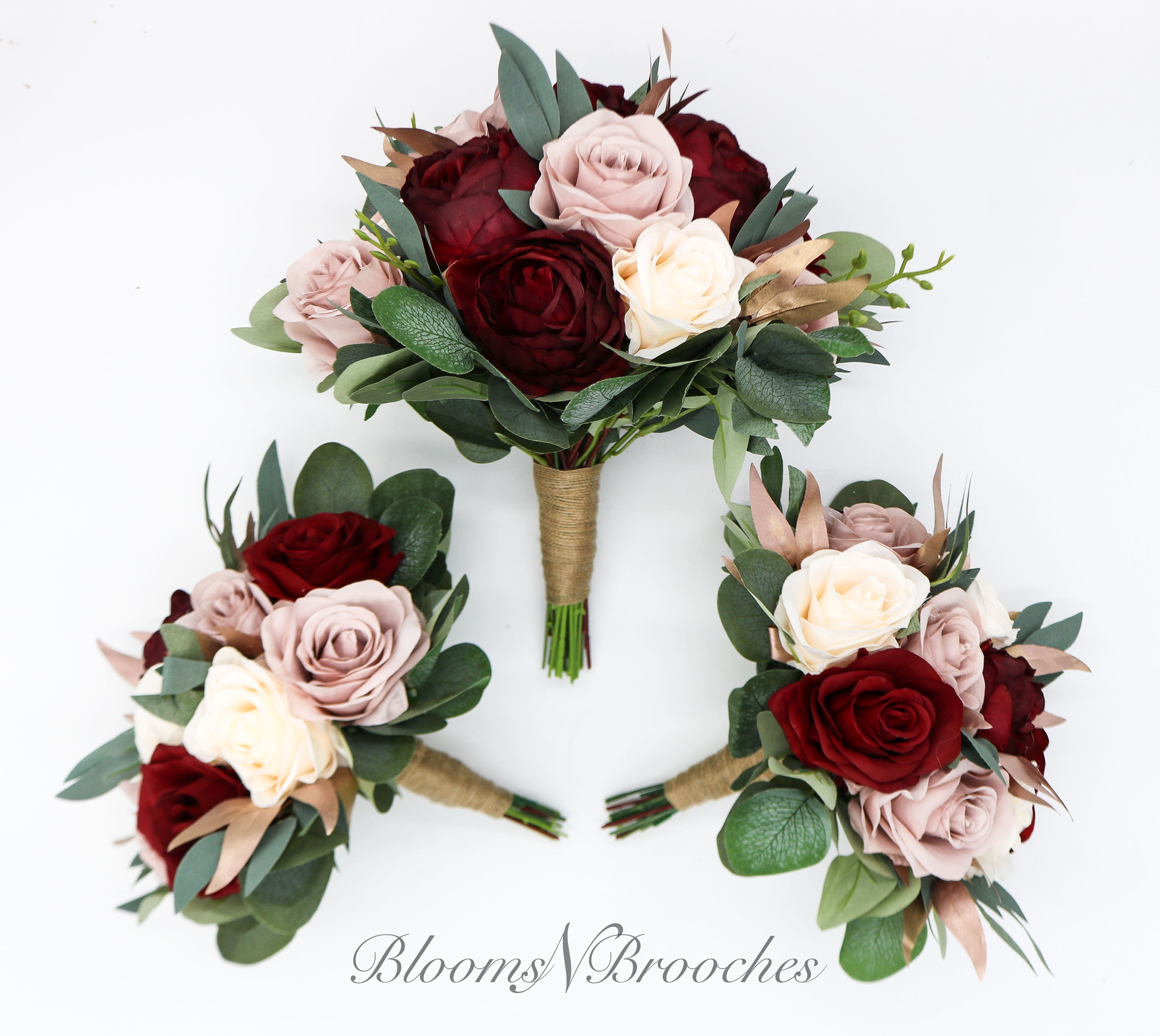 Wine Dusty Andivory Cream Boho Rose 