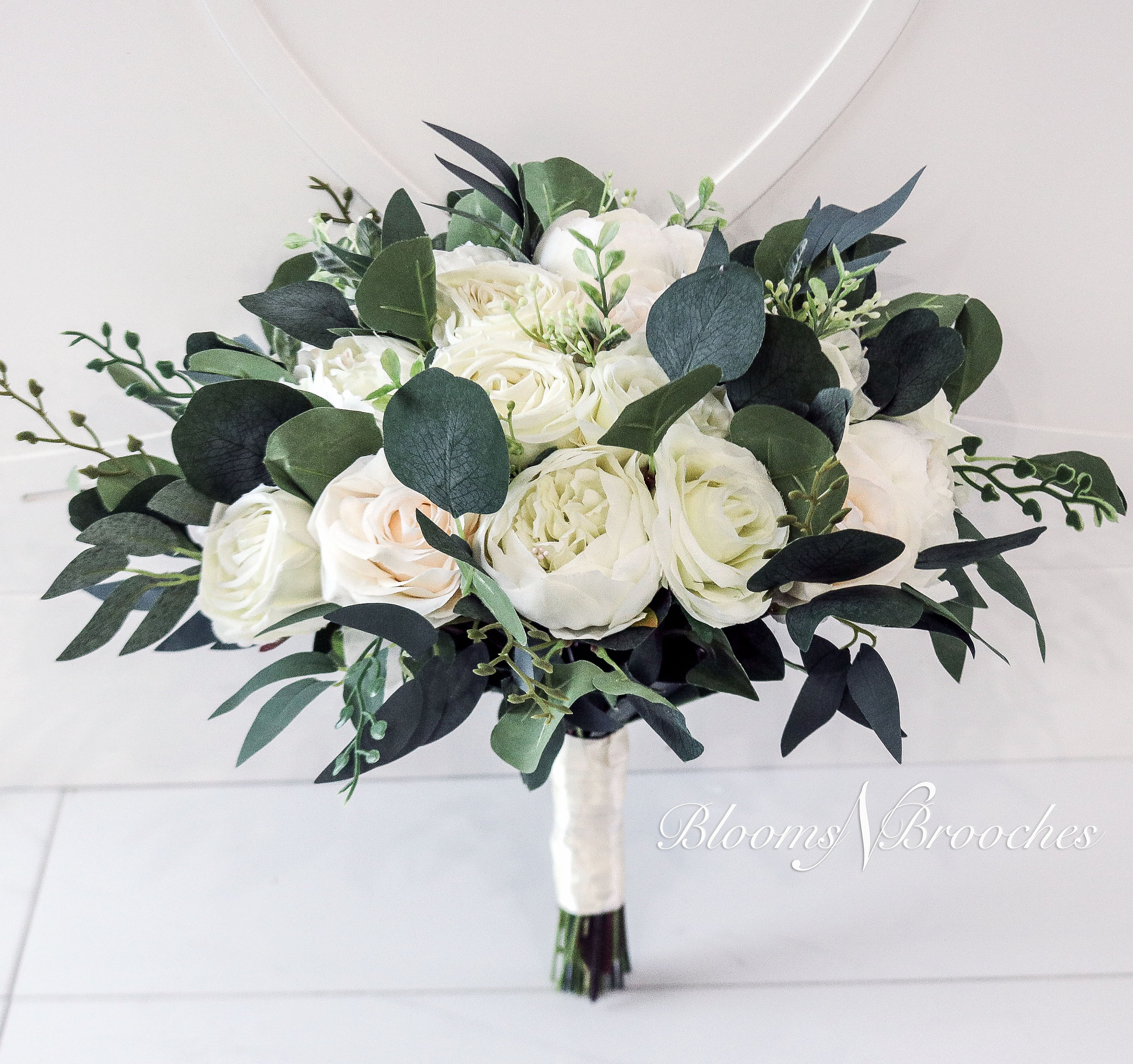 Wedding Bouquets, Bridal Bouquet, Ivory Artificial Wedding Flowers