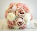 Blush and Ivory Wedding Bouquet, Wedding Flowers, Bridesmaid Bouquets, Corsage, bridal Flower Package 