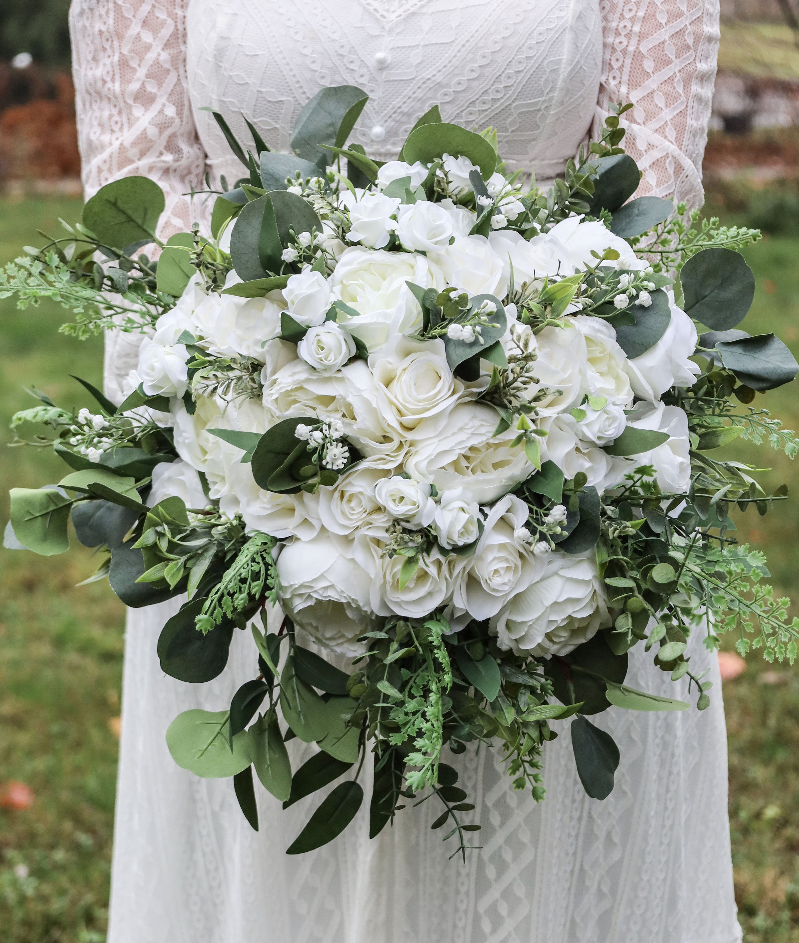 White Artificial Wedding Flowers Hayden Bridal Bouquet — free download