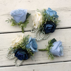 Navy Dusty Blue and Ivory Boho Wedding Bouquets, Bridal Bouquet, Bridesmaids bouquet, Artificial Wedding Flowers, artificial Flowers, image 6