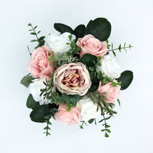 Blush Wedding Bouquet, Bridal Bouquet, Garden Wedding Flowers, Bridesmaid Bouquets, Corsage, eucalyptus, roses peony bouquet