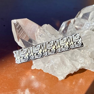 White on White Tabs White Crystal Pin