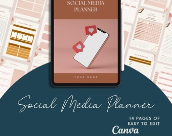 Plantilla editable de Canva para planificador de redes sociales (descarga digital)