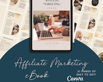 Libro electrónico de marketing de afiliados, plantilla editable de Canva (descarga digital)
