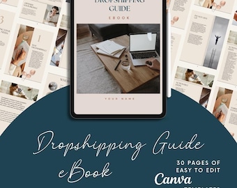 Guía de Dropshipping (eBook), plantilla editable de Canva (descarga digital)