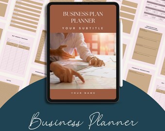 Planificador de planes de negocios, plantilla editable de Canva (descarga digital)