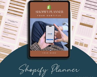 Planificador de negocios de Shopify, plantilla editable de Canva (descarga digital)