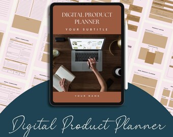 Digital Product Planner, Editable Canva Template (Digital Download)