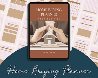 Planificador de compra de vivienda, plantilla editable de Canva (descarga digital)