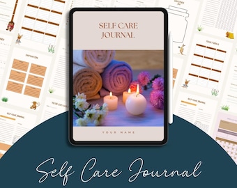Plantilla de Canva para diario de autocuidado, diario online editable (descarga digital)