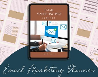 Planificador de email marketing, negocios online, plantilla editable de Canva (descarga digital)