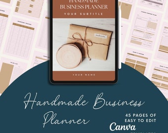 Planificador de negocios editable, plantilla de Canva (descarga digital)