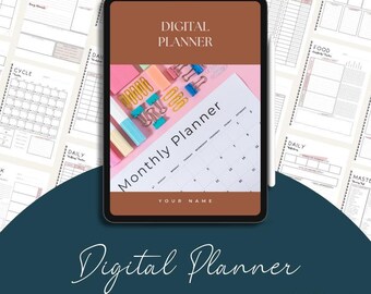 Planificador digital editable, plantilla de Canva (descarga digital)