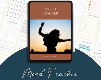 Plantilla editable de seguimiento del estado de ánimo, planificador imprimible en línea (Canva)