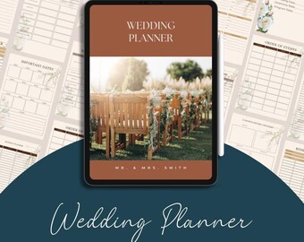 Plantilla editable de Canva para planificador de bodas (descarga digital)