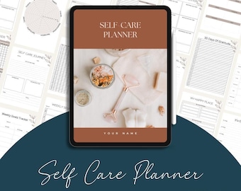 Plantilla editable de Canva para planificador de autocuidado (descarga digital)