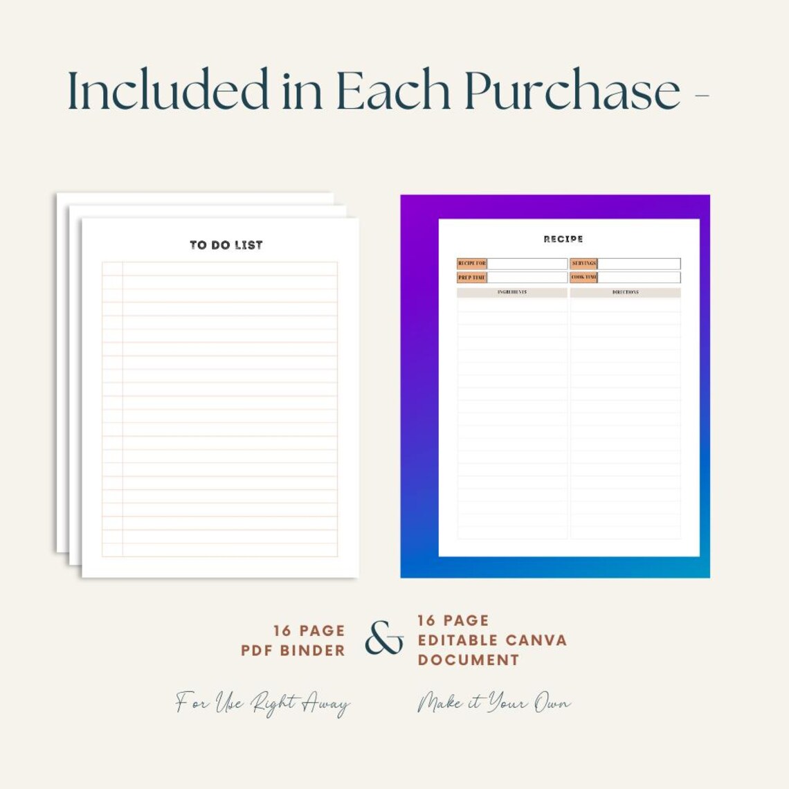Editable Meal Planner Canva Template (digital Download) - Etsy Canada