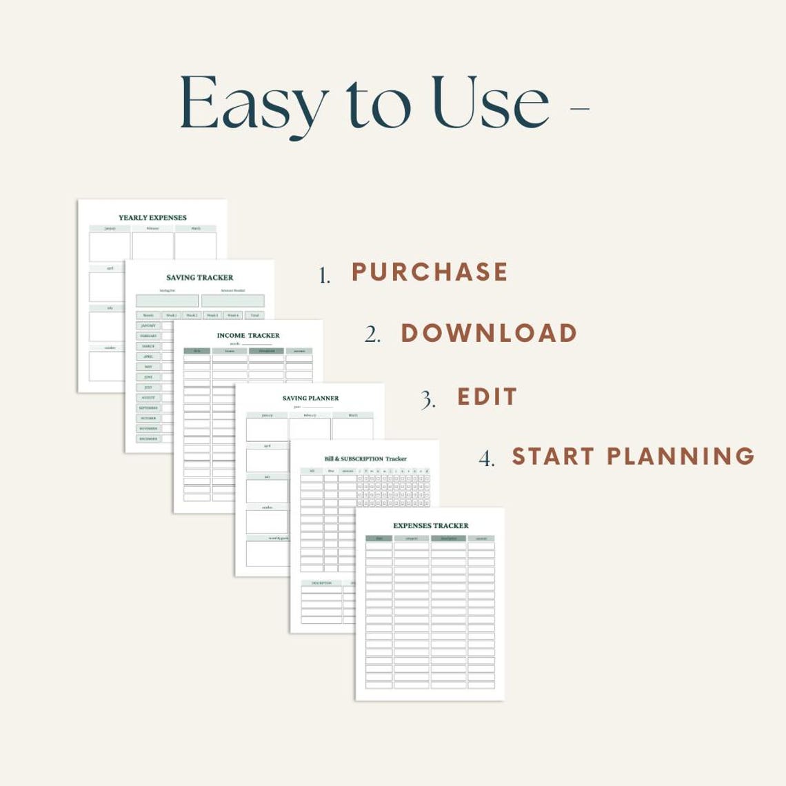 Pcf Editable Finacial Grid Editable Financial Planner Canva Template (digital Download) - Etsy