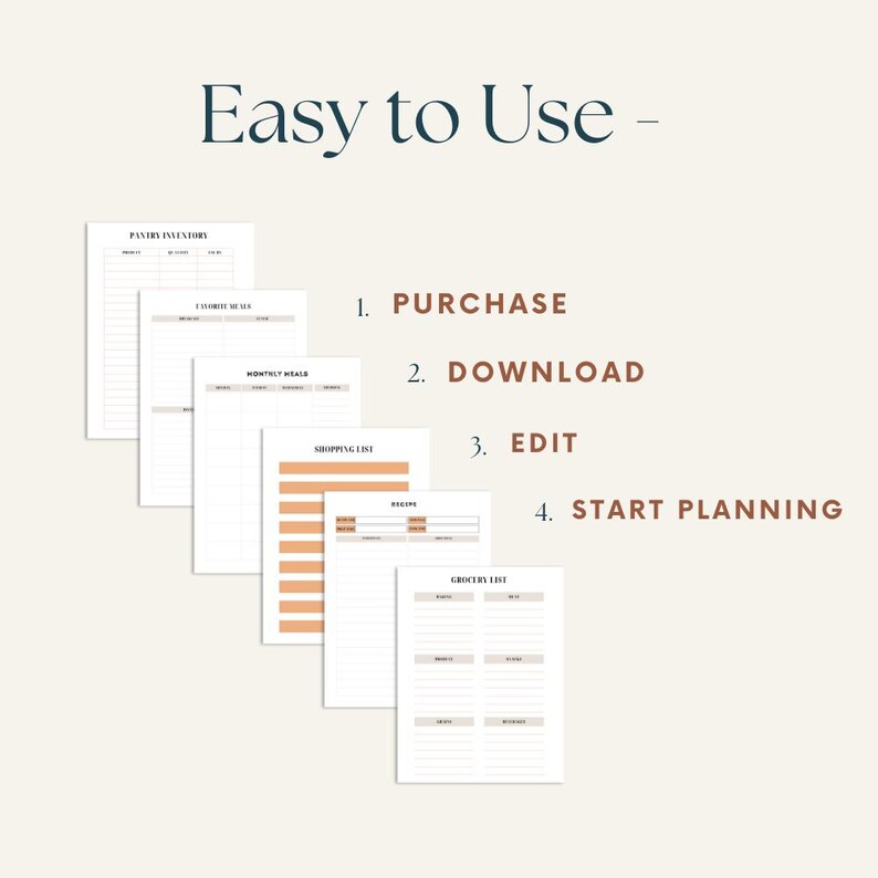 Editable Meal Planner Canva Template (digital Download) - Etsy Canada