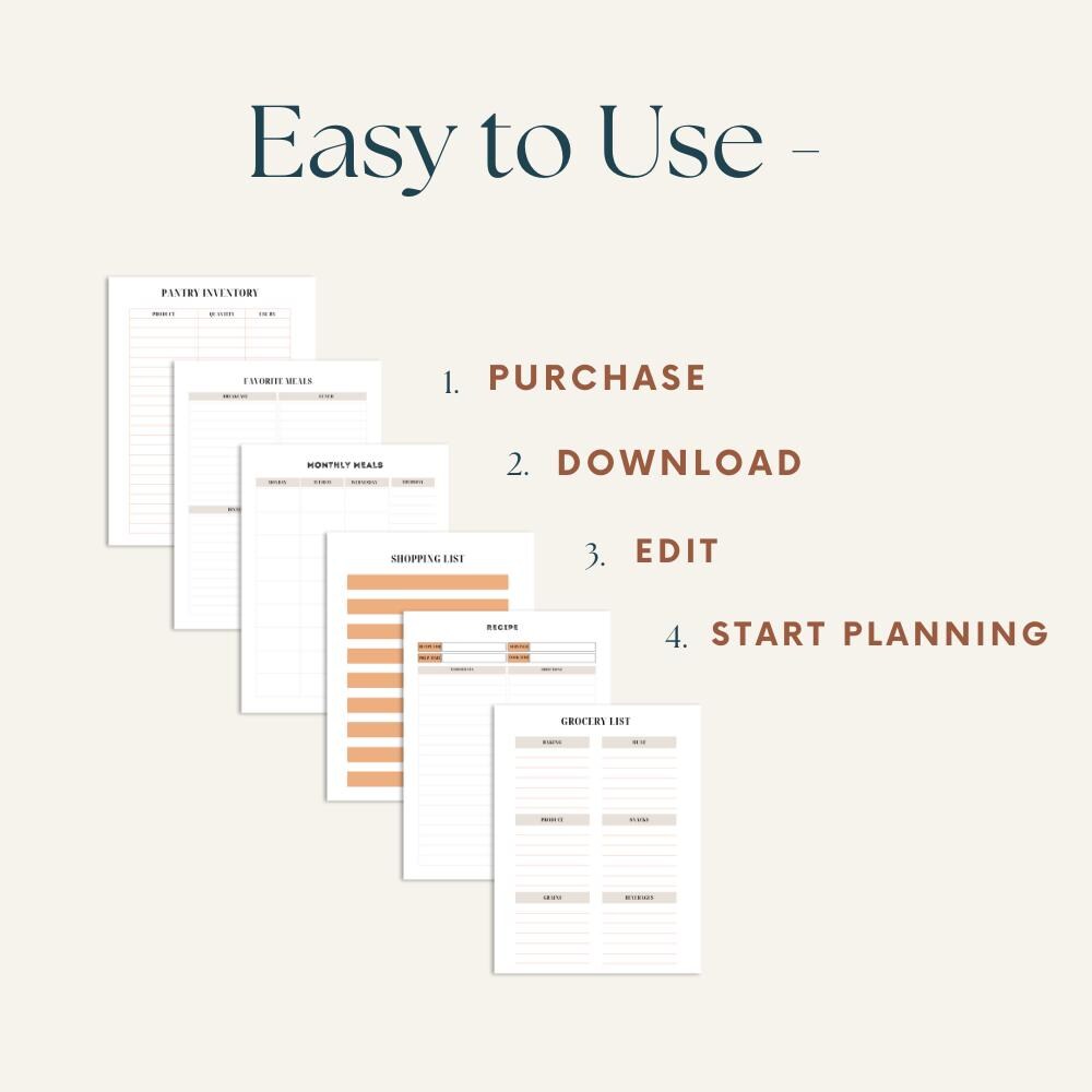 Editable Meal Planner Canva Template (digital Download) - Etsy Canada