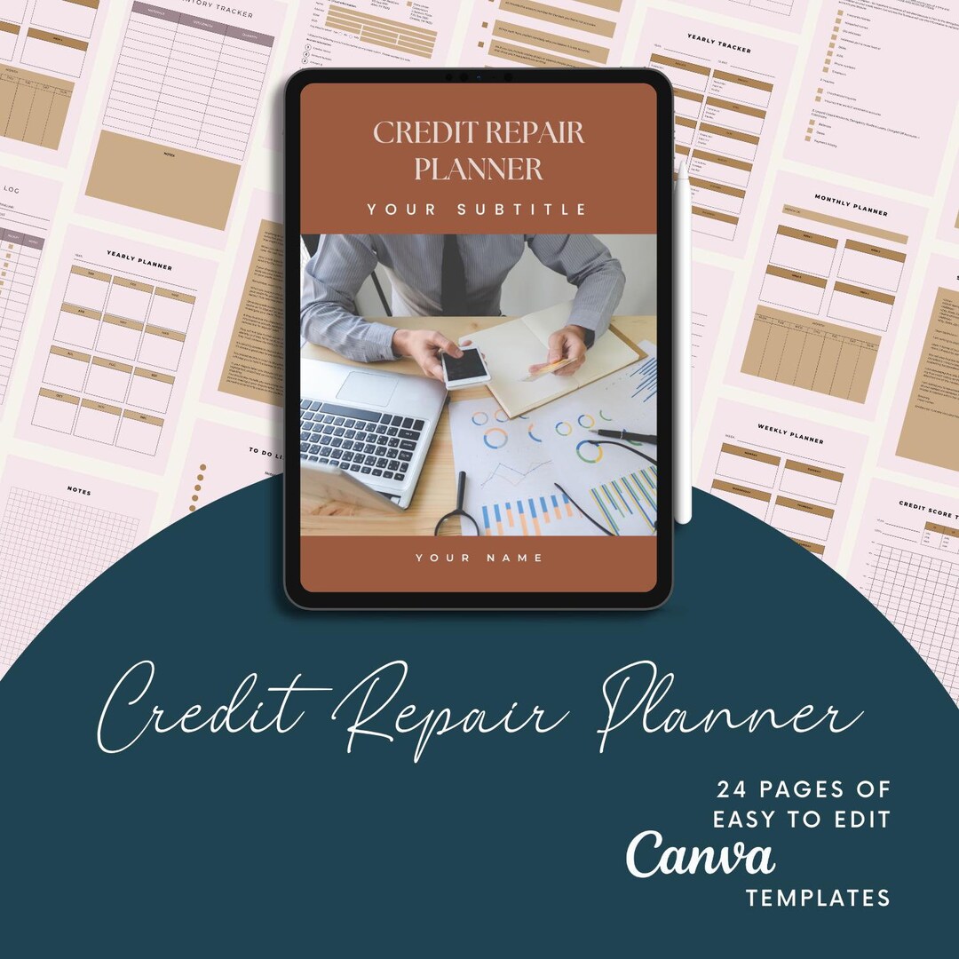 Credit Repair Planner, Editable Canva Template (digital Download) - Etsy