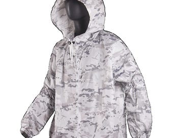 マルチカム スノーカムフラージュ ジャケット 上下セット 中古 冬用迷彩スーツ（バラクラバ付き）、マルチカムアルパインホワイト