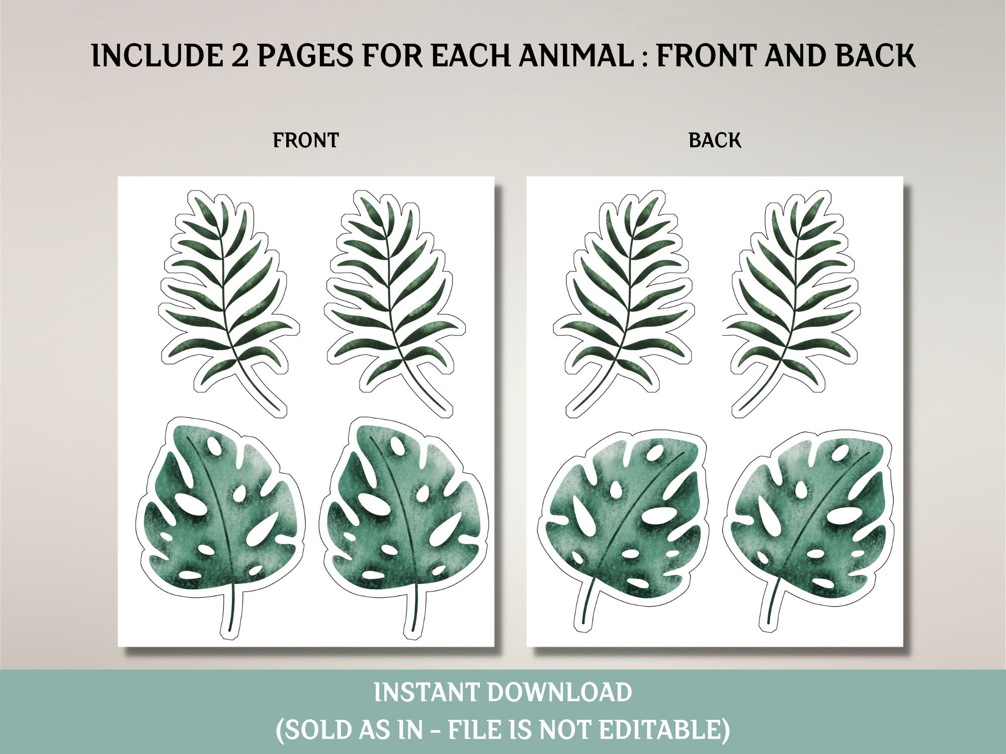 Printable Jungle Cake Topper Safari Animals Centerpieces Oh Baby Cake ...