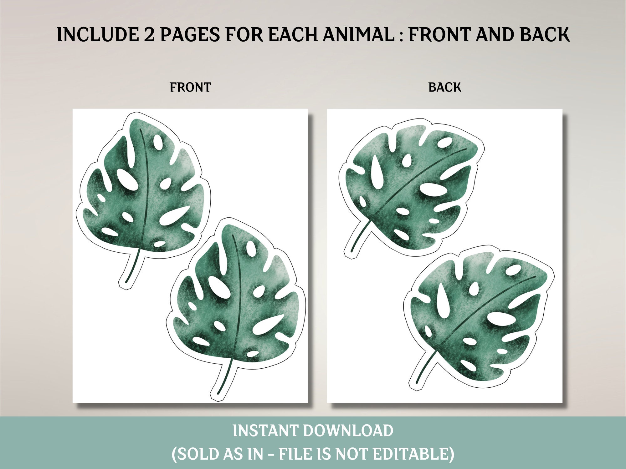 Printable Jungle Cake Topper Safari Animals Centerpieces Oh Baby Cake ...